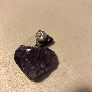 Amethyst heart shaped  pendant